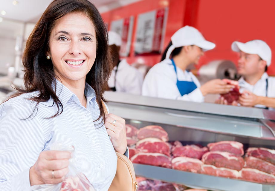 Zufriedene Kunden im Fleisch Großhandel